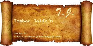 Tombor Jolán névjegykártya