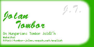 jolan tombor business card